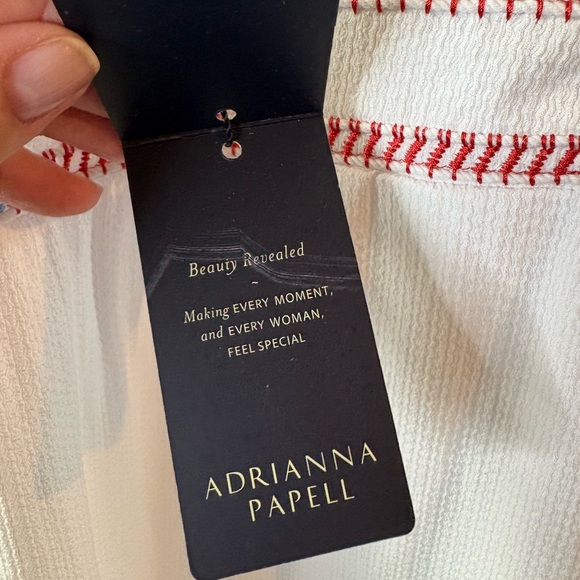 Adrianna Papell White and Blue Embroidered Tank - Picture 3 of 5